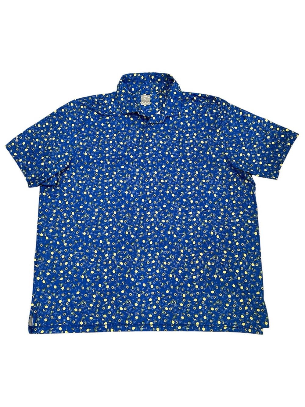 Callaway Opti Dri Performance Polo Mens 3XL Blue Drinks Cocktails Print Golf